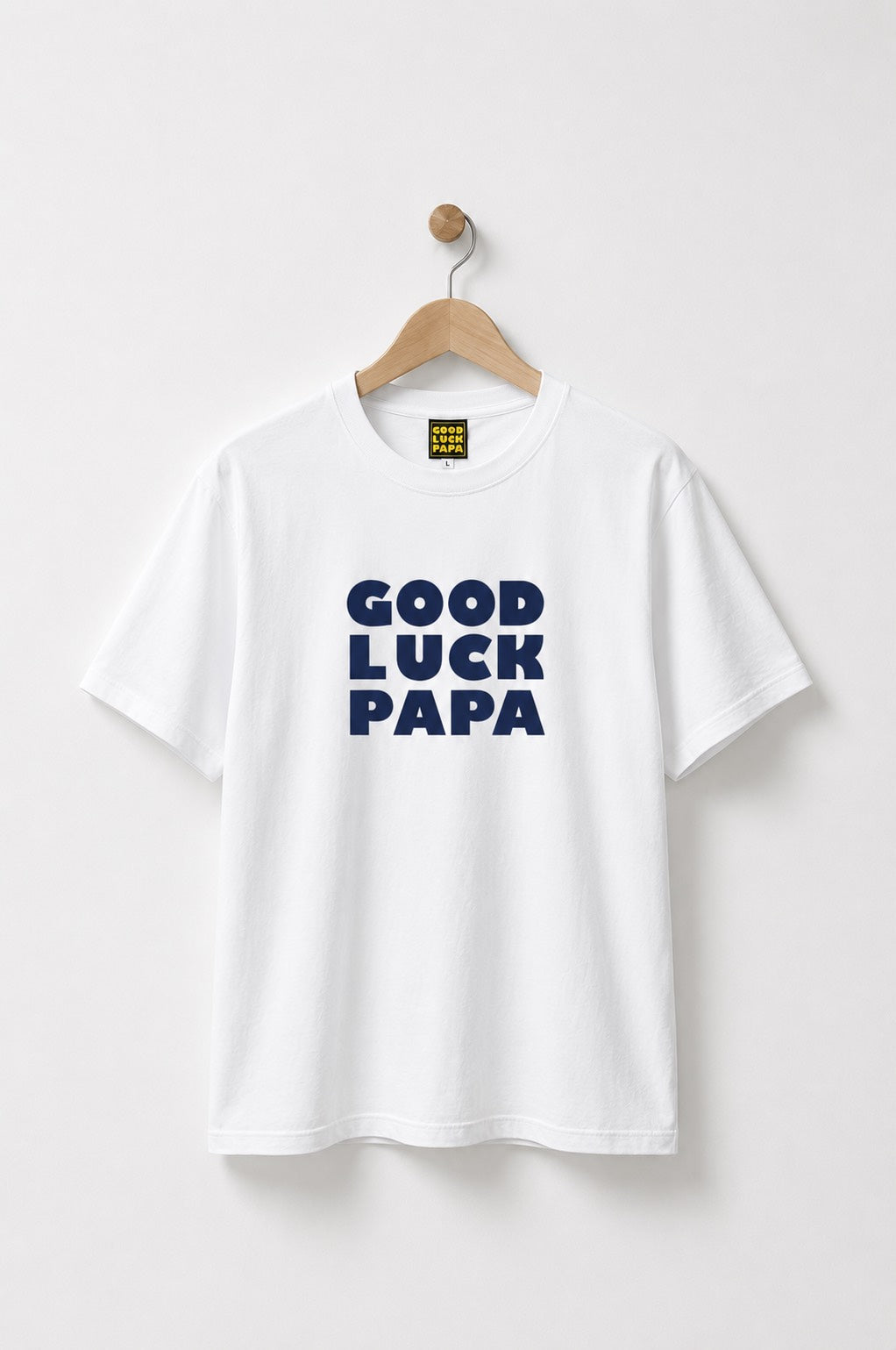 GOOD LUCK PAPA Tシャツ　ホワイト✖️ネイビー