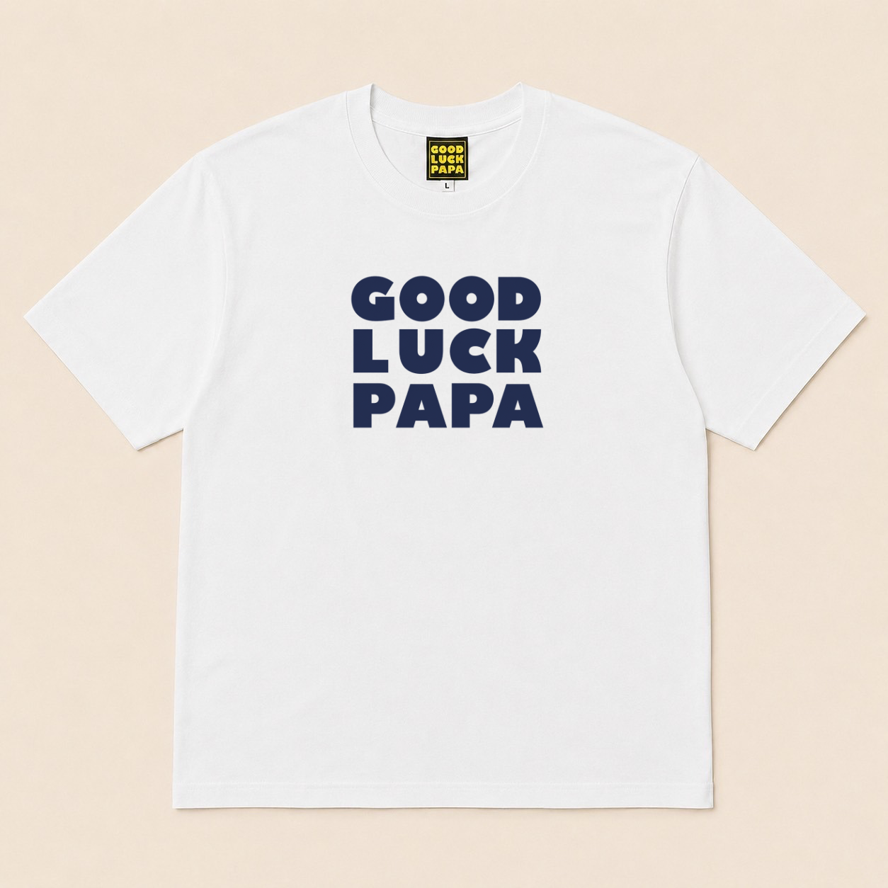 GOOD LUCK PAPA Tシャツ　ホワイト✖️ネイビー