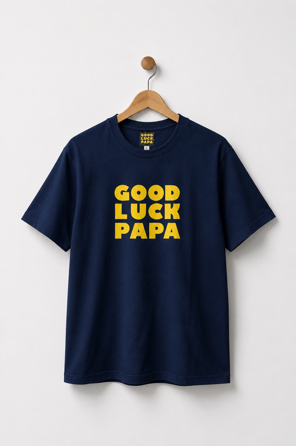 GOOD LUCK PAPA Tシャツ　ネイビー✖️イエロー